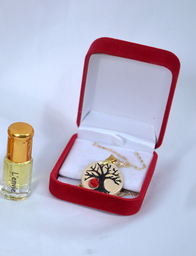 Collier Pendentif Diffuseur de Parfum Arbre de Vie (Noir)